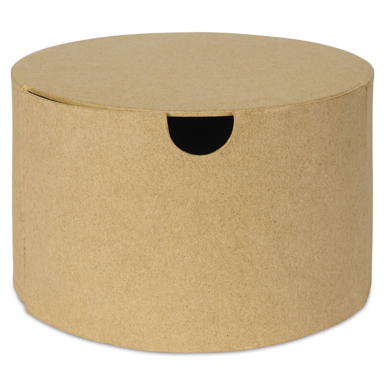 DecoPatch Paper Mache Box - Round Box w/ Drawer, 6.3" x 6.3" x 3.9"